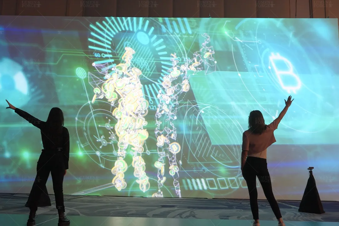 bitmain trade show technology interactive projection wall
