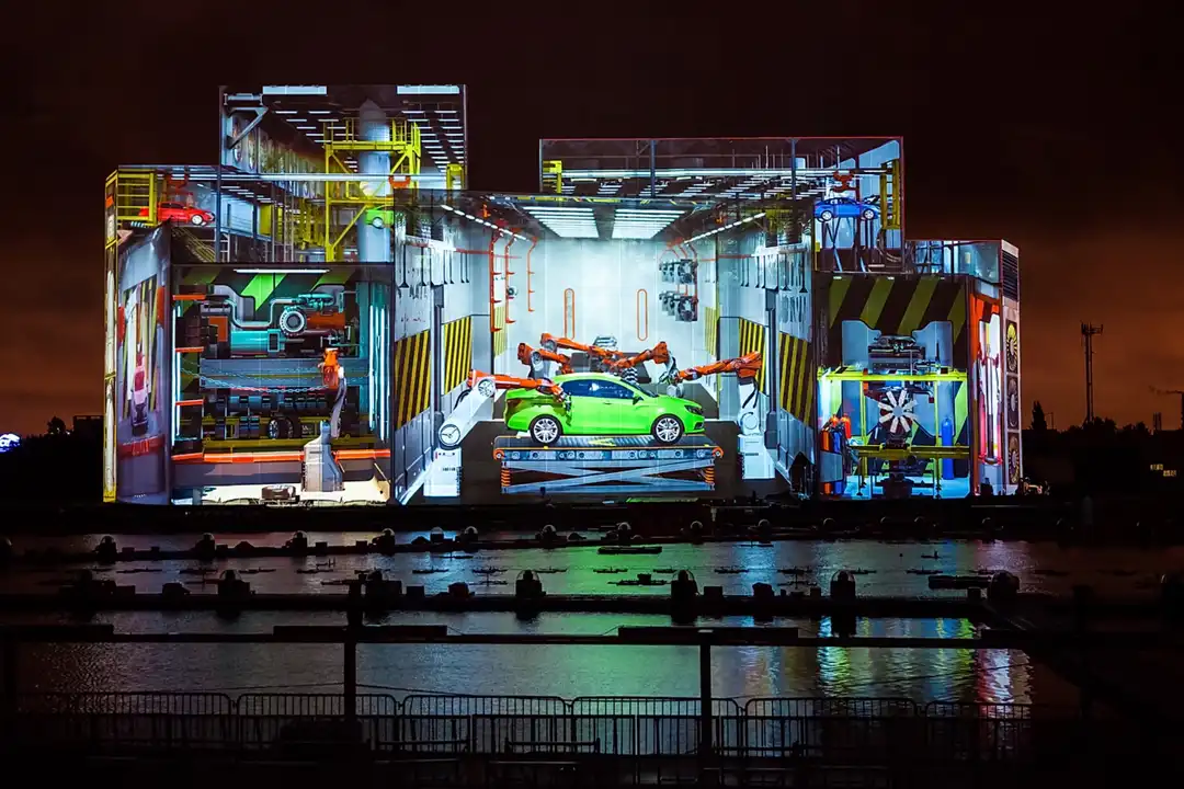 retail projection mapping cars mediaplace
