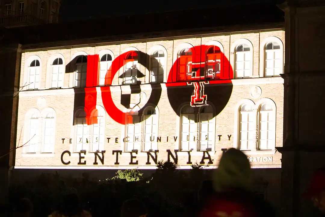 Texas tech university centennial 100 projection mapping