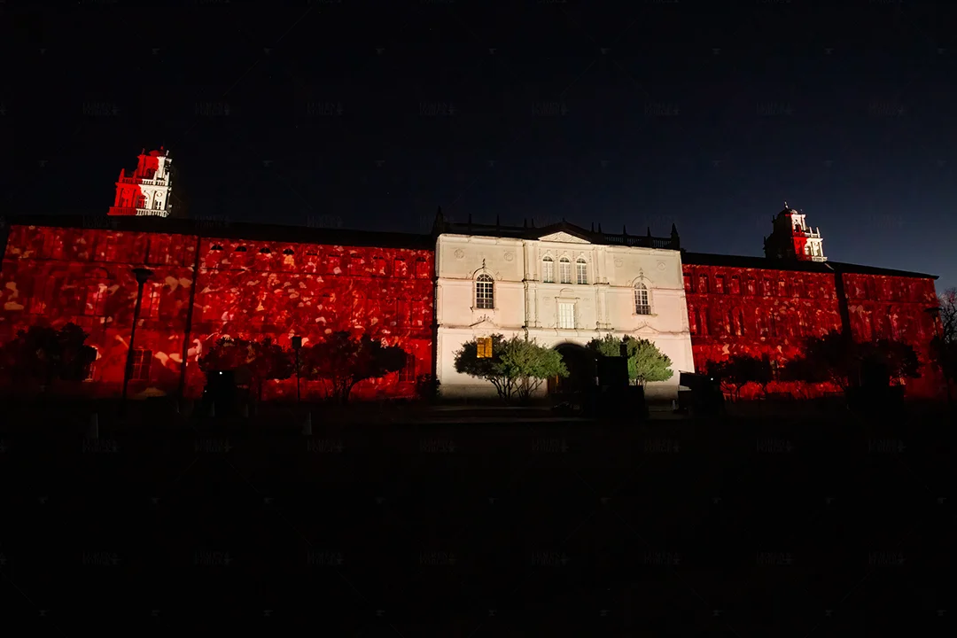 Texas tech university school building projection mapping red raiders colors