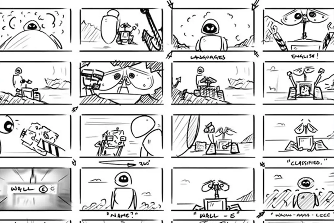 wall e storyboard